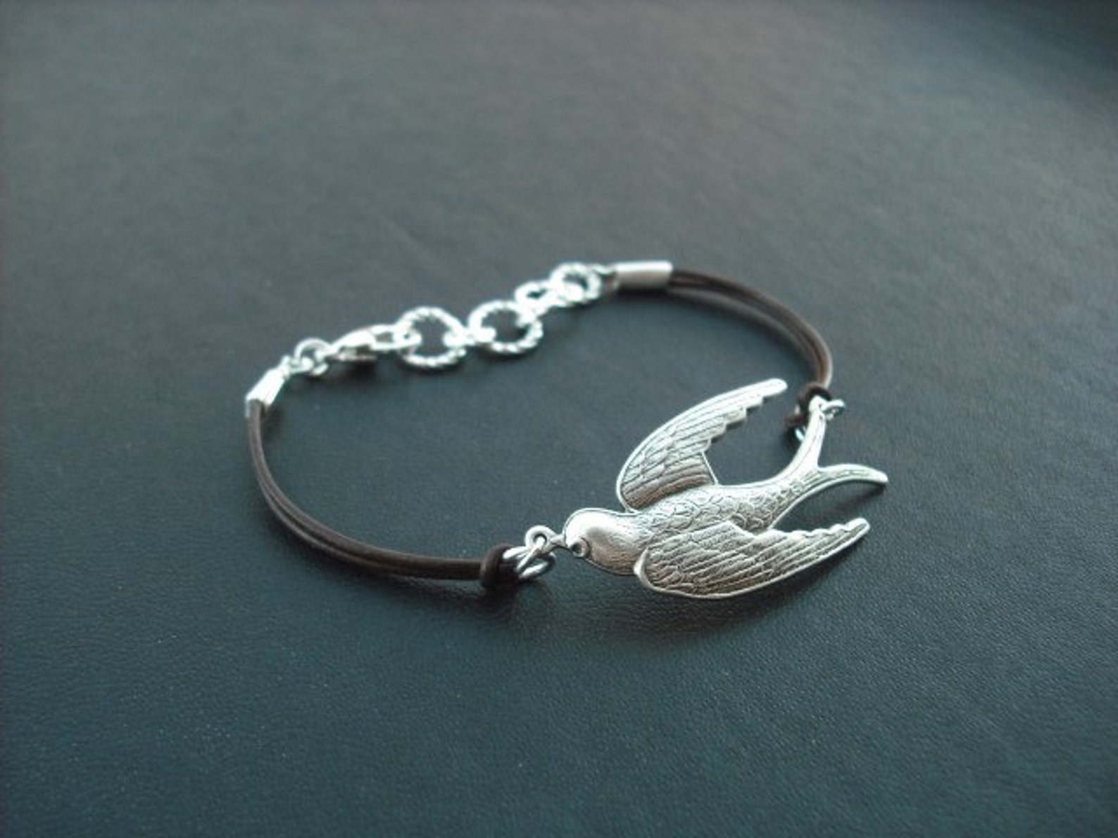 Gliding Bird Bracelet antique silver brass Etsy