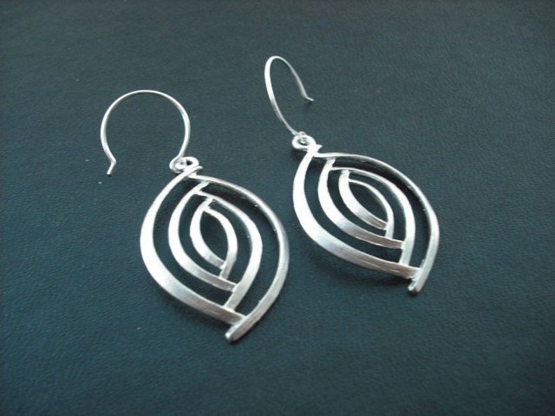 Abstract Marquise Shape Earrings image 2