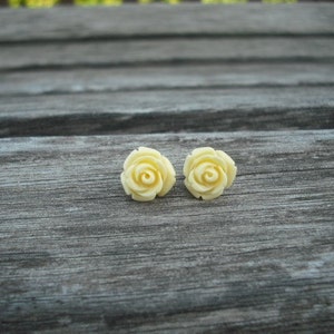 yellow rose post earring