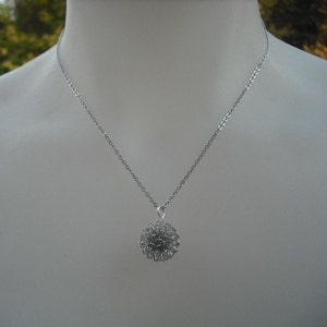 Bridesmaid Necklace, Bridesmaid Gift, Silver Dandelion Necklace, Flower Girl Gift, Birthday Gift image 4