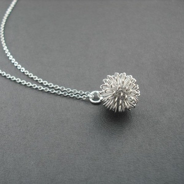 Bridesmaid Necklace, Bridesmaid Gift, Silver Dandelion Necklace, Flower Girl Gift, Birthday Gift