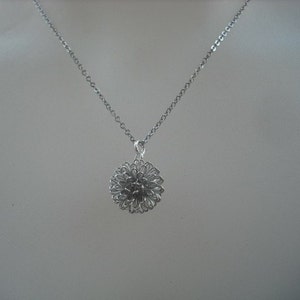 Bridesmaid Necklace, Bridesmaid Gift, Silver Dandelion Necklace, Flower Girl Gift, Birthday Gift image 3