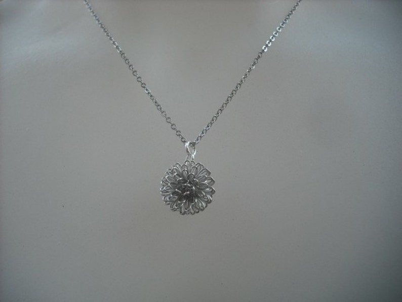 Bridesmaid Necklace, Bridesmaid Gift, Silver Dandelion Necklace, Flower Girl Gift, Birthday Gift image 3