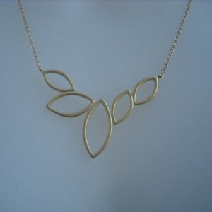 multi marquise necklace 16K matte yellow gold plated image 4