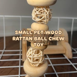 Natural Wood Rattan Ball Chew Toy For Small Pets - Dental Health Support For Rabbits, Guinea Pigs, Chinchillas, Hamsters, Etc