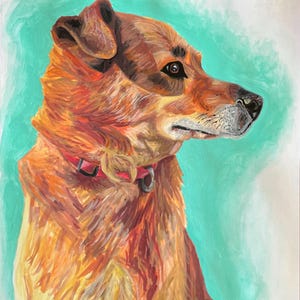 Custom Pet Portrait: Hand-Drawn Acrylic Marker Dog or Cat Art