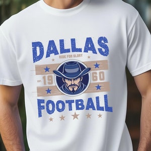 Dallas Football Vintage T-Shirt, Retro Cowboy Shirt, Unisex Game Day Gift, Dallas Fan Gear, Football Fan Gift
