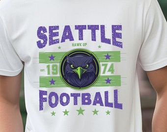 Seattle Football Vintage T-Shirt, Retro Seahawk Shirt, Unisex Game Day Gift, Seattle Fan Gear, Football Fan Gift