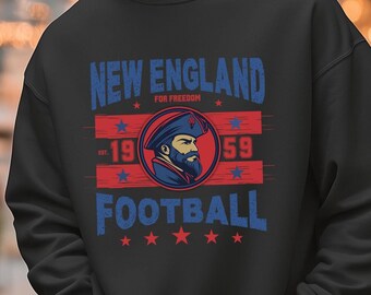 New England Football Vintage Sweatshirt, Retro Patriot Crewneck, Unisex Game Day Gift, New England Fan Gear, Football Fan Gift