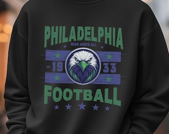 Philadelphia Football Vintage Sweatshirt, Retro Eagle Crewneck, Unisex Game Day Gift, Philadelphia Fan Gear, Football Fan Gift