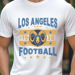 Los Angeles Football Vintage T-Shirt, Retro Ram Shirt, Unisex Game Day Gift, Los Angeles Fan Gear, Football Fan Gift