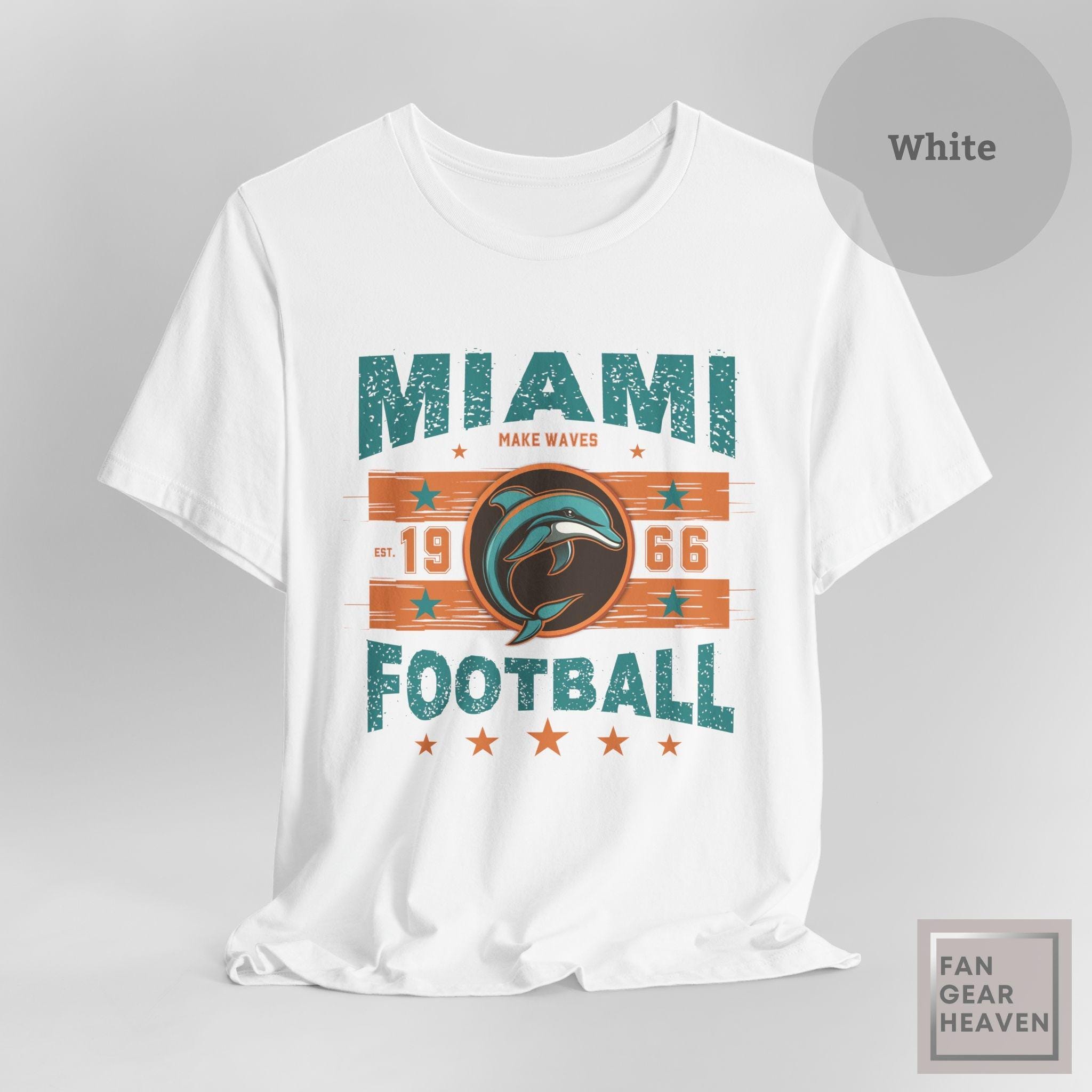 マイアミ フットボール ヴィンテージ T シャツ、レトロ ドルフィン
