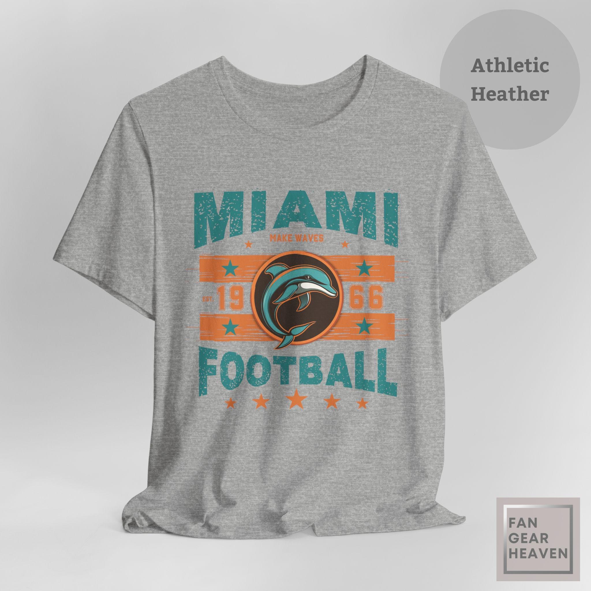 マイアミ フットボール ヴィンテージ T シャツ、レトロ ドルフィン