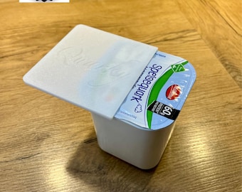 Quarky 90x90mm Quark Becher Deckel , spülmaschinenfest, wiederverwendbar, lebensmittelecht, recycelbar, kein Tupper