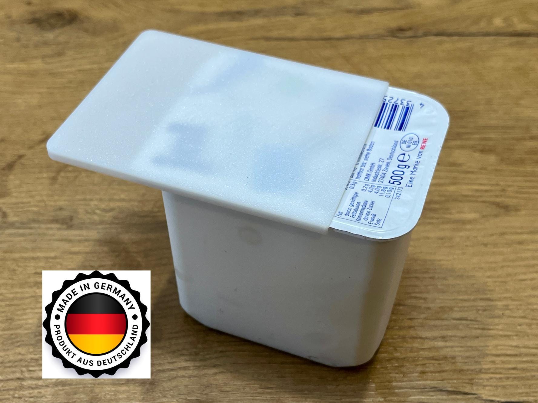 Frischhaltedeckel 80x100mm Quark Becher Deckel, spülmaschinenfest, wiederverwendbar, lebensmittelecht, recycelbar, kein Tupper