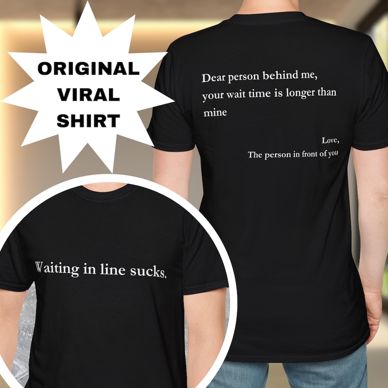 Waiting In Line Sucks Funny Disney Parks T-Shirt, Unisex Softstyle Tee image 1