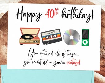 Funny Milestone Birthday Card – Retro Throwback Design