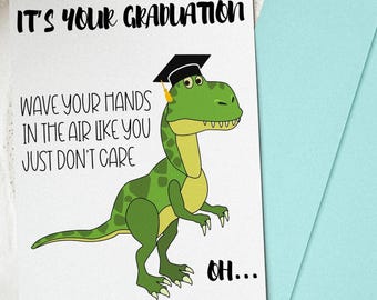 Funny T-Rex Graduation Card: Humorous Congrats, Class of 2025