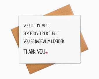 Funny Sarcastic Thank You Card: Venting Humor, A2 Blank Card