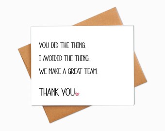 Snarky Thank You Card: Funny Sarcastic Humor - A2 Greeting with Envelope