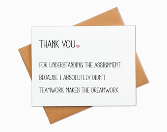 Funny "Understood the Assignment" Thank You Card: Pop Culture Gift