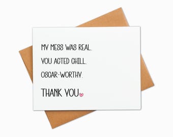 Funny Sarcastic Thank You Card: Oscar-Worthy Humor, A2 Size