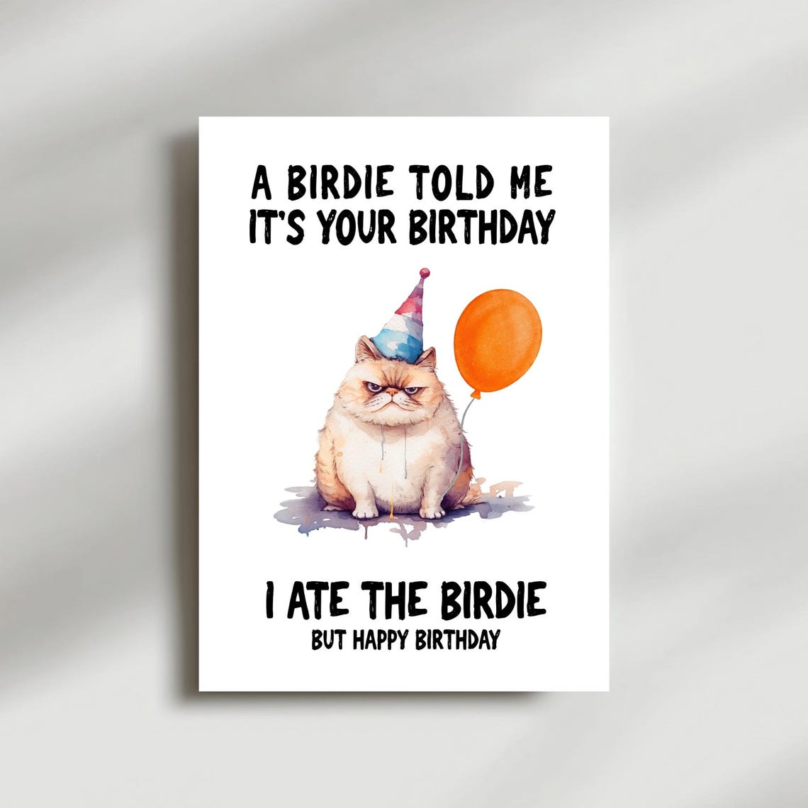 Funny Grumpy Cat Birthday Card | Sarcastic Card for Coworker, Friend ...