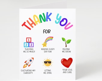 Thank You Card: Teacher Appreciation, Caregiver Gift