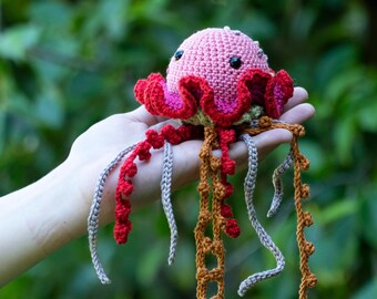 READY to SHIP - Amigurumi Jellyfish - cute crochet amigurumi sea creature great for nursery decor