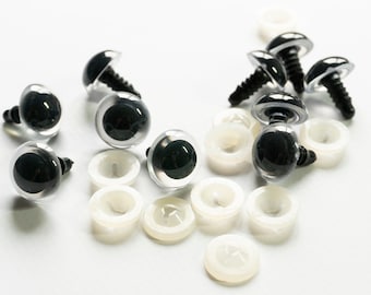 15mm Clear Safety Eyes (25 or 50 pairs)