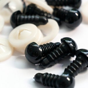 9mm Black Safety Eyes (25 or 50 pairs)