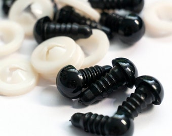 Schwarze Sicherheitsaugen (9 mm) (25 oder 50 Paare)