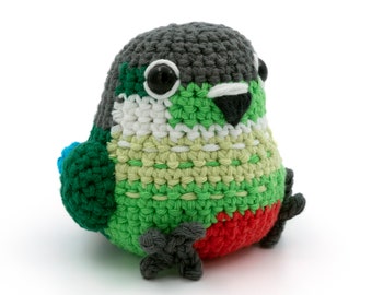 CROCHET PATTERN Amigurumi Green Cheek Conure Parrot by MevvSan [PDF Instant Download]