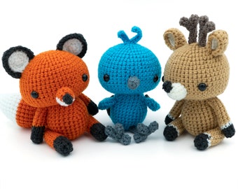 PATTERN BUNDLE Amigurumi Woodland Critters Crochet Pattern Bundle #2 by MevvSan [PDF Instant Download]