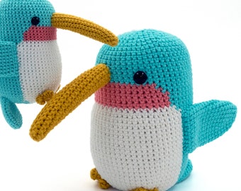 Joli oiseau printanier prêt à être expédié - Amigurumi grand colibri - adorable oiseau printanier au crochet