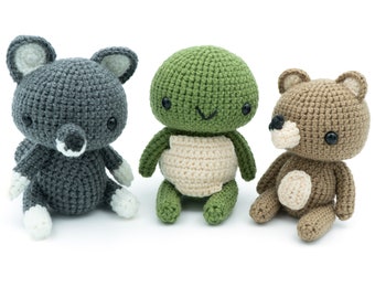 PATTERN BUNDLE Amigurumi Woodland Critters Crochet Pattern Bundle #3 by MevvSan [PDF Instant Download]