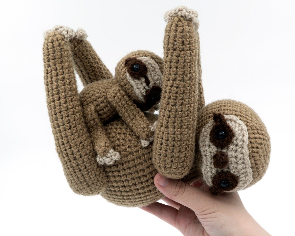 CROCHET PATTERN Amigurumi Mother and Baby Sloth by Mevvsan [PDF Instant ...