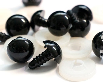 15mm schwarze Sicherheitsaugen (25 oder 50 Paar)