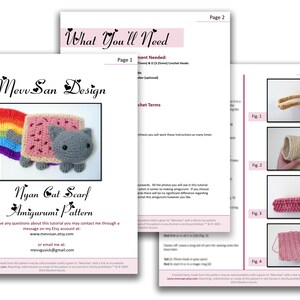 HÄKELANLEITUNG Amigurumi Pop Tart Cat, Nyan Cat Schal von MevvSan [PDF Sofortdownload] Bild 7