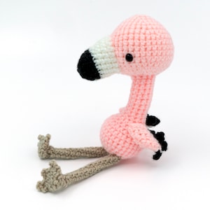 MOTIF AU CROCHET oiseau flamant rose Amigurumi par MevvSan Téléchargement PDF instantané image 1