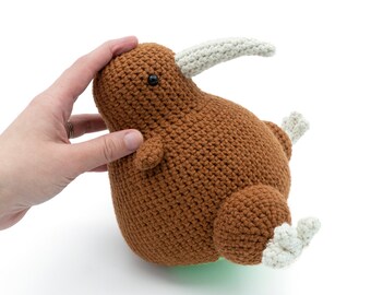 PRÊT à expédier - Amigurumi grand oiseau kiwi - adorable combo oiseau amigurumi et fruits au crochet