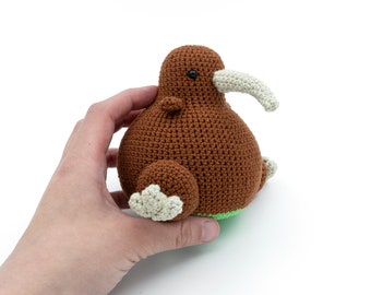 READY to SHIP - Amigurumi Little Kiwi Bird - cute crochet amigurumi bird and fruit combo stuffed animal plushie