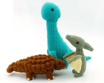 PATTERN BUNDLE Amigurumi Dinosaur Crochet Pattern Bundle #3 by MevvSan [PDF Instant Download]