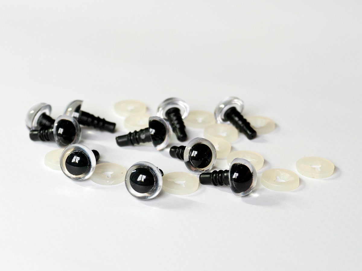 Black Safety Eyes Sample Pack 4mm, 4.5mm, 5mm, 6mm, 7mm, 8mm, 9mm