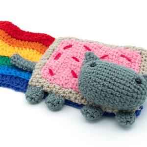 CROCHET PATTERN Amigurumi Pop Tart Cat, Nyan Cat Scarf by MevvSan PDF Instant Download image 5