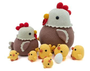 CROCHET PATTERN Amigurumi Chicken Hen, Chick, and Egg by MevvSan [PDF Instant Download]