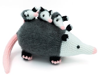 CROCHET PATTERN Amigurumi Opossum Mother and Babies by MevvSan [PDF Instant Download]