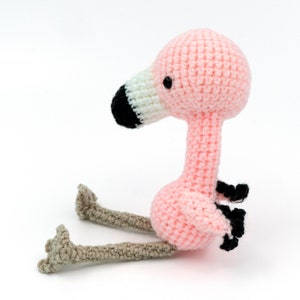 MOTIF AU CROCHET oiseau flamant rose Amigurumi par MevvSan Téléchargement PDF instantané image 3