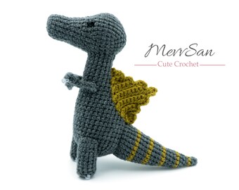 Crochet PATTERN PDF - Amigurumi Dinosaur Spinosaurus - crochet amigurumi pattern, crochetdinosaur softie, crochet children's toy, dino plush