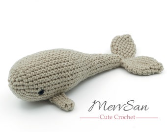 Crochet PATTERN PDF - Amigurumi Whale - cute crochet whale pattern, whale plush amigurumi pattern, moby dick amigurumi toy, softie